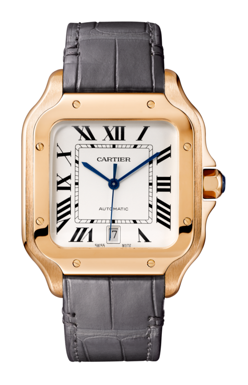 SANTOS DE CARTIER MODELLO GRANDE, AUTOMATICO, ORO ROSA. 2 BRACCIALI INTERCAMBIABILI - WGSA0019