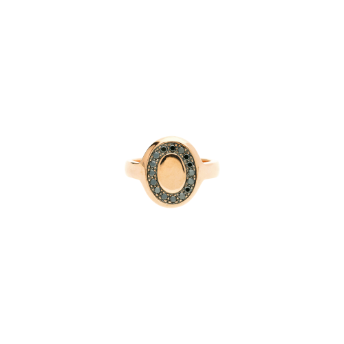 ANELLO IN ORO ROSA CON DIAMANTI NERI - A12141RBN-9KT