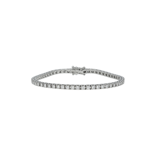 Bracciale tennis in oro bianco 18 carati e diamanti bianchi taglio brillante - 51416850