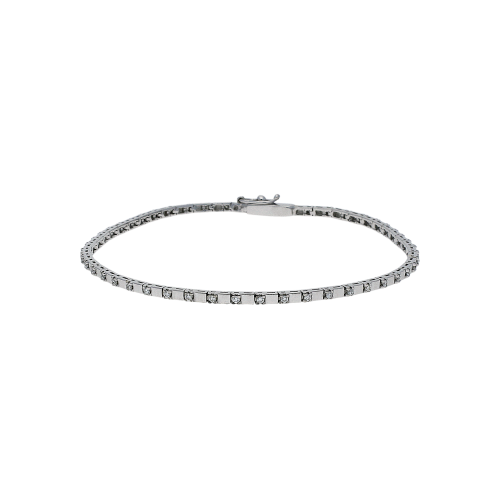 Bracciale tennis in oro bianco 18 carati e diamanti bianchi taglio brillante