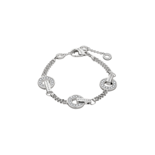 BRACCIALE BVLGARI BVLGARI IN ORO BIANCO CON DIAMANTI - BR859065 - BR859065