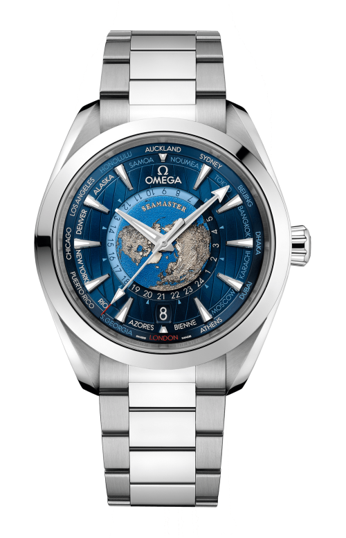 SEAMASTER AQUA TERRA 150M OMEGA CO-AXIAL MASTER CHRONOMETER GMT WORLDTIMER 43 MM - 220.10.43.22.03.001