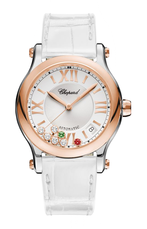 HAPPY SPORT ITALY SPECIAL EDITION 36 MM, AUTOMATIC, ORO ROSA, ACCIAIO INOX, DIAMANTI, RUBINI, TSAVORITE - 278559-6020