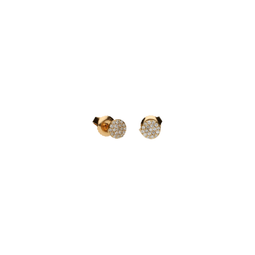 Orecchini in oro rosa 18 carati e diamanti bianchi taglio brillante - 67283529