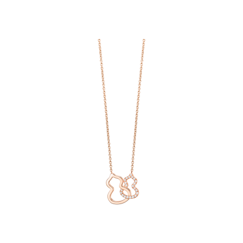 COLLANA PETITE DOUBLE WULU IN ORO ROSA CON DIAMANTI - WU-NL0004A-RGD