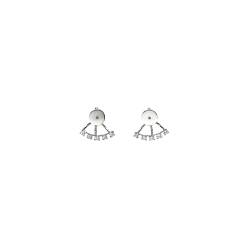 Chiusura per orecchini in oro bianco 18 carati e diamanti bianchi taglio brillante - 74058753