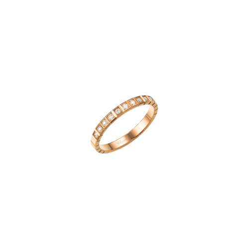 CHOPARD - ICE CUBE PURE - ANELLO IN ORO ROSA CON SEMI-PAVÉ DI DIAMANTI - 827702-5259