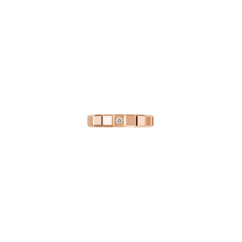 CHOPARD - ICE CUBE PURE - ANELLO IN ORO ROSA CON DIAMANTE - 829834-5069 - 829834-5073