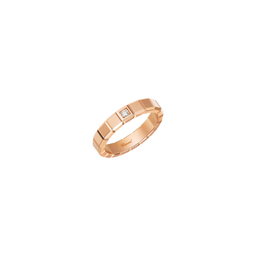 CHOPARD - ICE CUBE PURE - ANELLO IN ORO ROSA CON DIAMANTE - 829834-5069 - 829834-5069