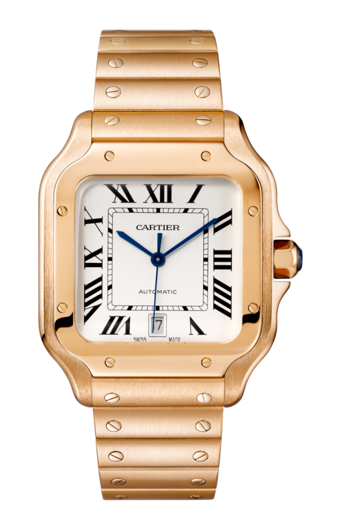 SANTOS DE CARTIER MODELLO GRANDE, AUTOMATICO, ORO ROSA, 2 BRACCIALI INERCAMBIABILI - WGSA0018