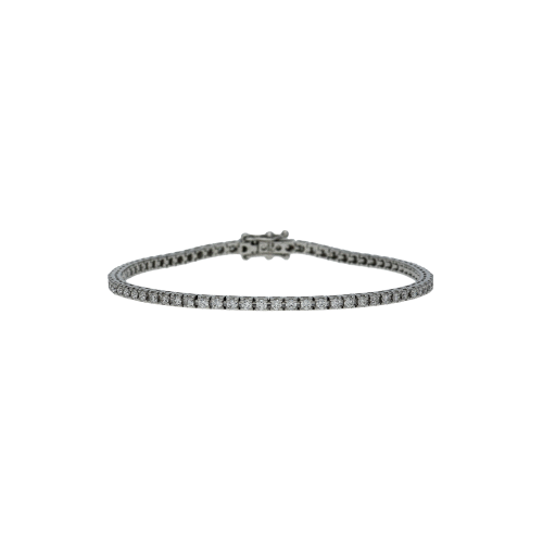 Bracciale tennis in oro bianco 18 carati e diamanti bianchi taglio brillante - 85364145