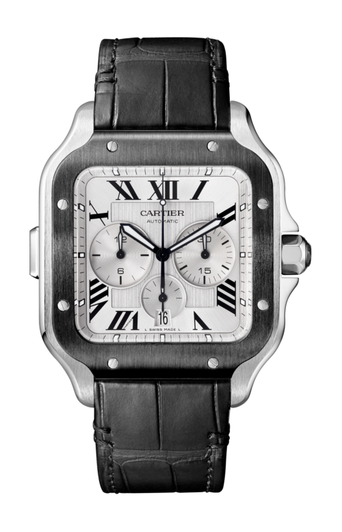SANTOS DE CARTIER CRONOGRAFO, MODELLO EXTRA-LARGE, ACCIAIO, AUTOMATICO - WSSA0017