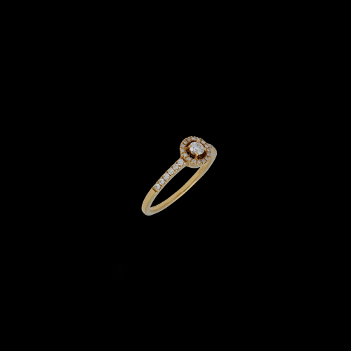 ANELLO SOLITARIO IN ORO ROSA E DIAMANTI BIANCHI - VR22404DP