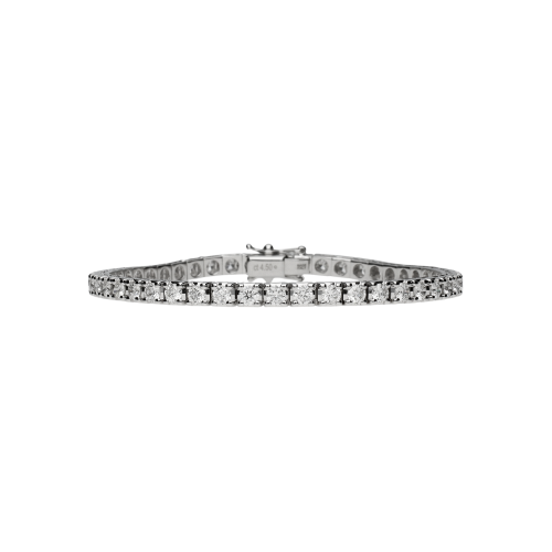 Bracciale tennis in oro bianco 18 carati e diamanti bianchi taglio brillante - 96100574