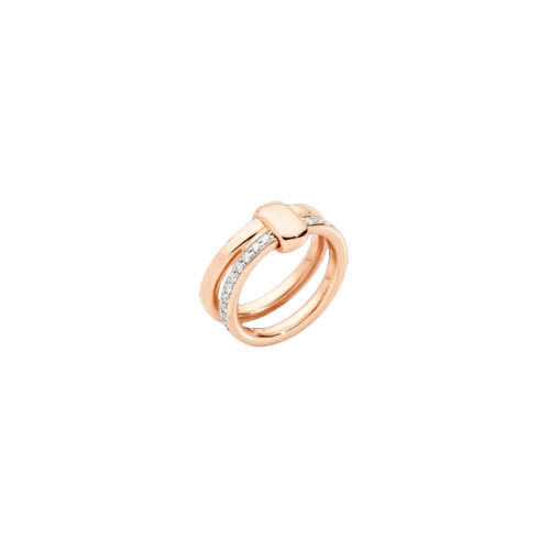 ANELLO A FASCIA ICONICA IN ORO ROSA E DIAMANTI A GIRO INTERO - A.C010/B9O7 - PAC0100O7WHRDB000