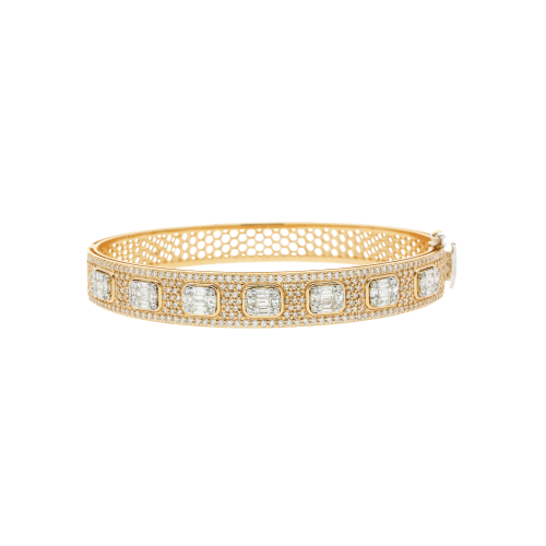 BRACCIALE RIGIDO IN ORO ROSA E DIAMANTI BIANCHI - AB1755/90788