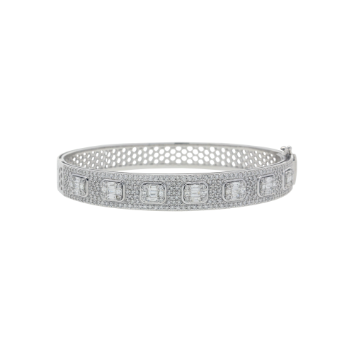 BRACCIALE RIGIDO IN ORO BIANCO E DIAMANTI BIANCHI - AB1755/90790