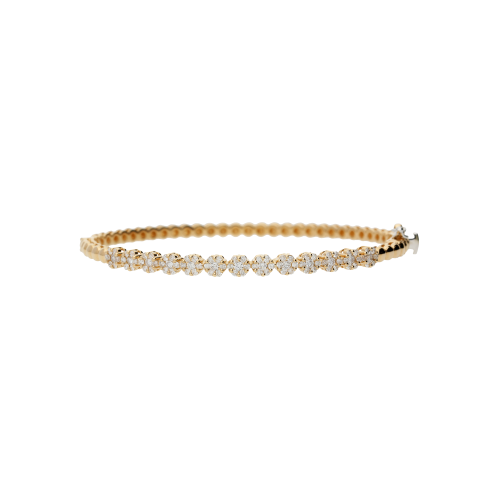 BRACCIALE RIGIDO IN ORO ROSA E DIAMANTI BIANCHI