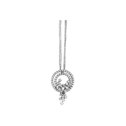 COLLANA DAMIANI SOPHIA LOREN IN ORO BIANCO CON CIONDOLO IN PAVÈ DI DIAMANTI
