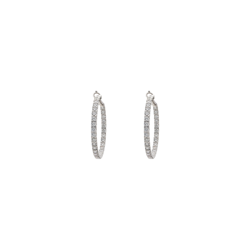 ORECCHINI A CERCHIO GRANDE IN ORO BIANCO FULL PAVÈ DI DIAMANTI - ME2948DW