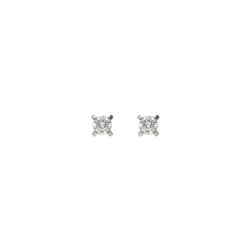 ORECCHINI PUNTO LUCE A LOBO IN ORO BIANCO CON DIAMANTI - VE22247DW
