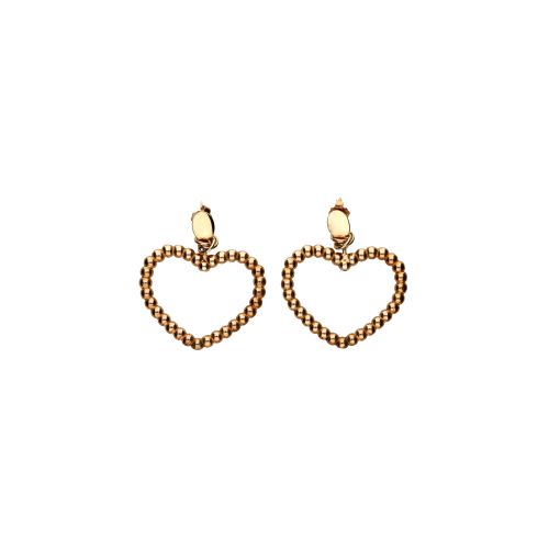 ORECCHINI CON CUORE PENDENTE GRANDE IN ARGENTO ROSÉ