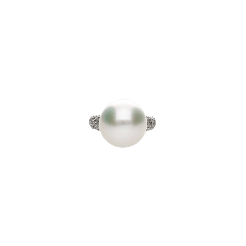 ANELLO MIKIMOTO IN ORO BIANCO CON PERLA BIANCA E DIAMANTI - AYB22400BP