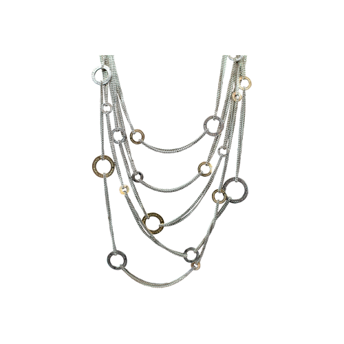 COLLANA PIANEGONDA MULTIFILO IN ARGENTO E ORO ROSA