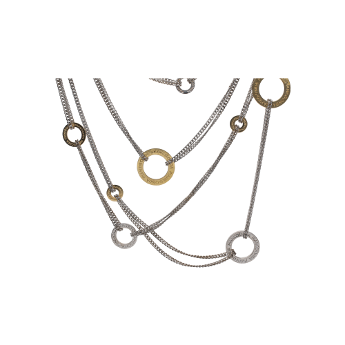 COLLANA PIANEGONDA MULTIFILO IN ARGENTO E ORO ROSA