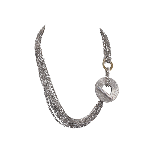 COLLANA PIANEGONDA MULTIFILO IN ARGENTO E ORO GIALLO