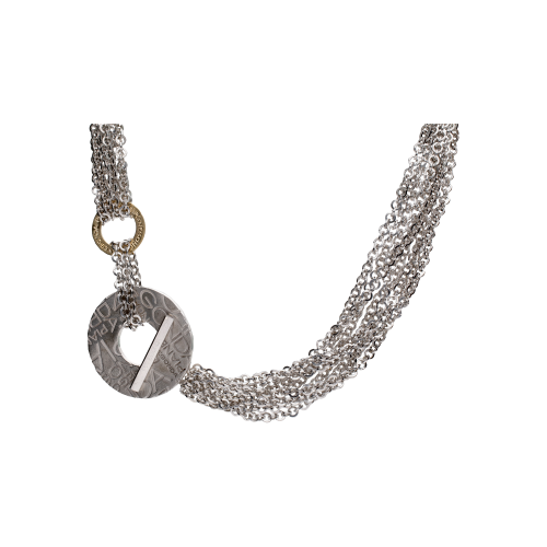 COLLANA PIANEGONDA MULTIFILO IN ARGENTO E ORO GIALLO