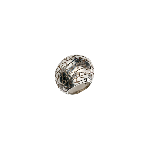 ANELLO PIANEGONDA ETERNITY A FASCIA BOMBATA CUORI IN  ARGENTO