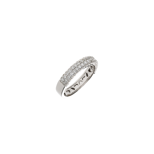 ANELLO IN ORO BIANCO CON PAVÉ DI DIAMANTI MEZZO GIRO - LB-VR09516DW