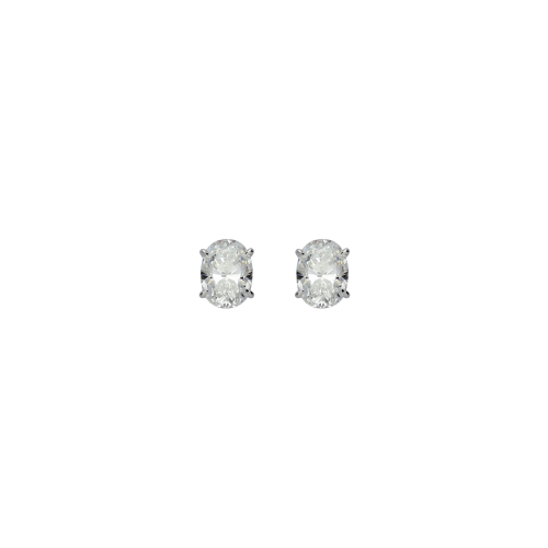 ORECCHINI SOLITARIO IN ORO BIANCO CON DIAMANTI CERTIFICATI - F.211D