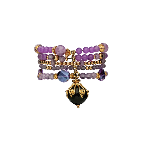 Bracciale iin argento rosè con pietre dure