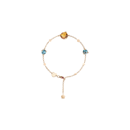 BRACCIALE SISSI IN FIORE IN  ORO ROSA CON DIAMANTI, QUARZO E TOPAZIO - 14696R - 14696R