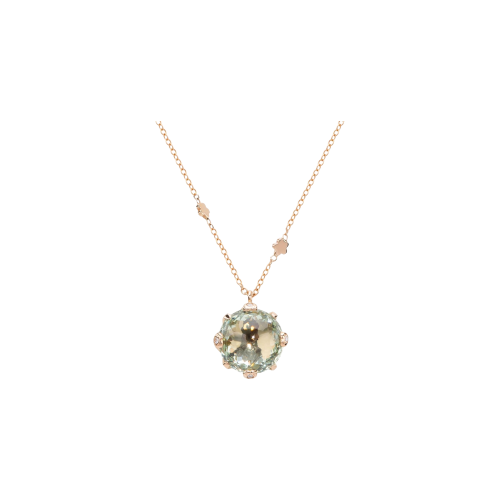 COLLANA SISSI IN ORO ROSA CON DIAMANTI E QUARZO VERDE - 14724R