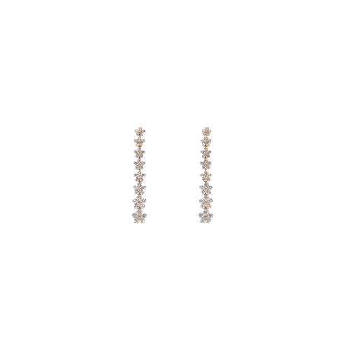 ORECCHINI FIORI PENDENTI A SCALARE IN ORO ROSA E DIAMANTI - ME2899DP