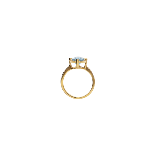 ANELLO IN ORO ROSA CON TOPAZIO BLU LONDON E DIAMANTI - ER0198DTLP