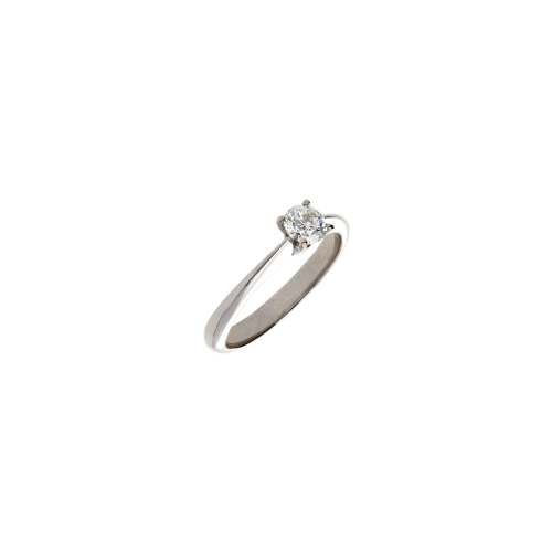 ANELLO SOLITARIO IN ORO BIANCO CON DIAMANTE BIANCO CERTIFICATO GIA - 81054201