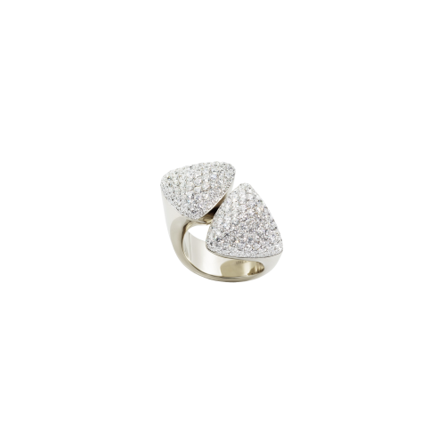 ANELLO FRECCIA IN ORO BIANCO 18K NON RODIATO E DIAMANTI - PG1401A300