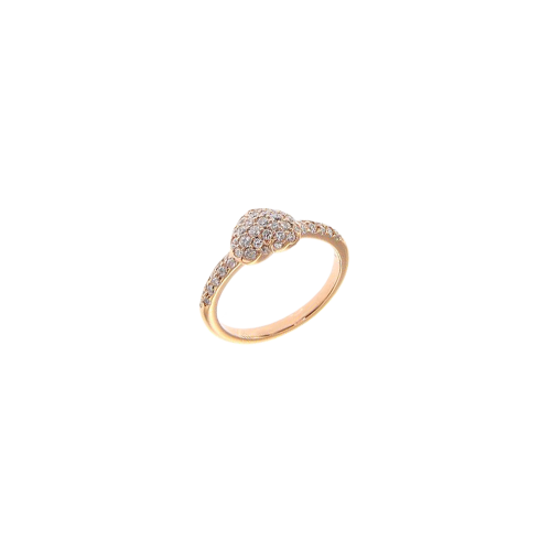 ANELLO IN ORO ROSA CON CUORE IN PAVÉ DI DIAMANTI - VR24854DP