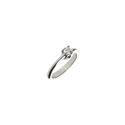 ANELLO SOLITARIO IN ORO BIANCO DIAMANTE BIANCO CERTIFICATO HRD - 81059095