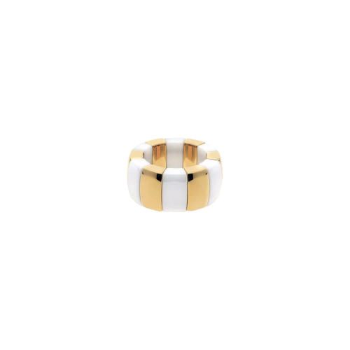 DOMINO ANELLO ELASTICO IN CERAMICA DORATA