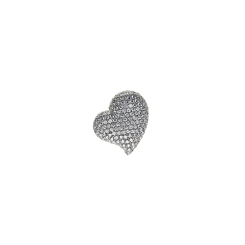 CIONDOLO CUORE IN ORO BIANCO CON PAVÈ DI DIAMANTI - MP3761DW