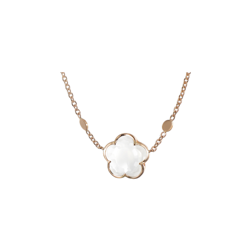 COLLANA BON TON IN ORO ROSA CON QUARZO MILKY - 14821R