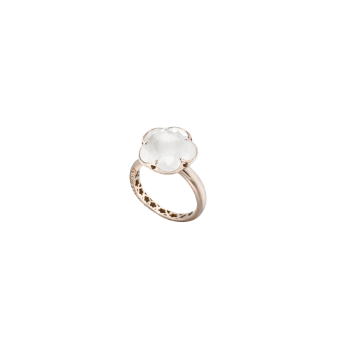 ANELLO BON TON IN ORO ROSA CON QUARZO MILKY - 15039R
