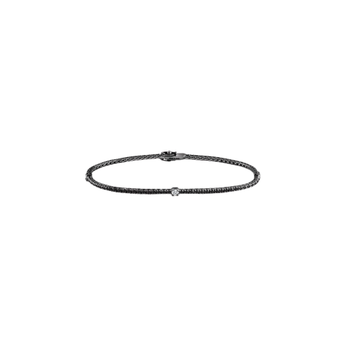 BRACCIALE TENNIS DAMIANI IN ORO NERO CON DIAMANTI NERI E DIAMANTI BIANCHI