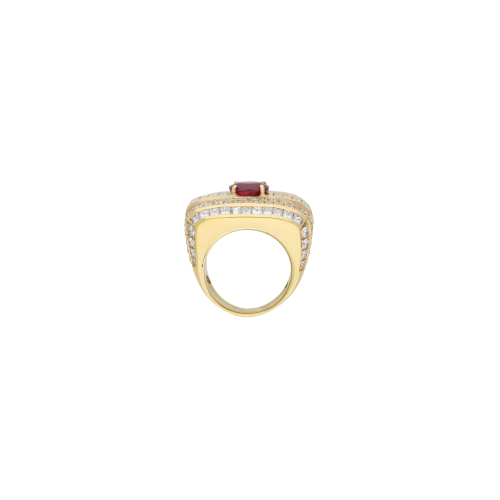 ANELLO IN ORO ROSA CON RUBINO E DIAMANTI - BAAN516