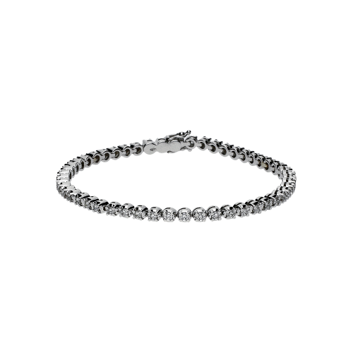 Bracciale tennis in oro bianco 18 carati e diamanti bianchi taglio brillante